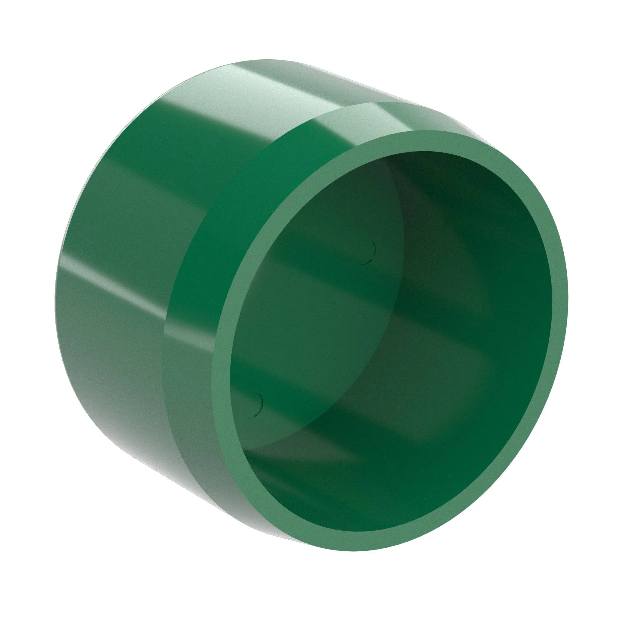 1 in. External Flat PVC End Cap, Furniture Grade - Green