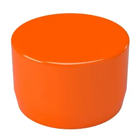 1 in. External Flat PVC End Cap, Furniture Grade - Orange