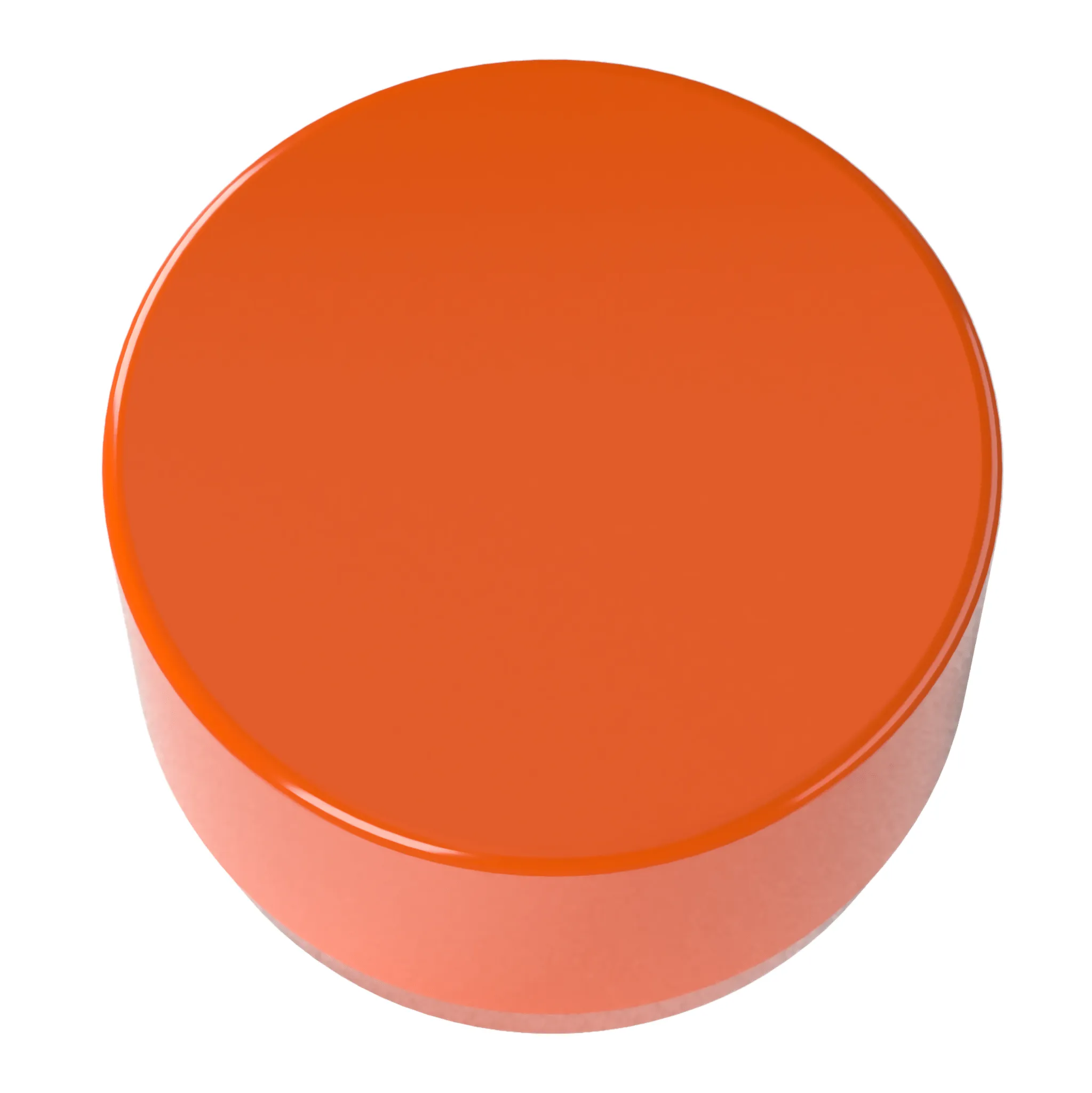 1 in. External Flat PVC End Cap, Furniture Grade - Orange