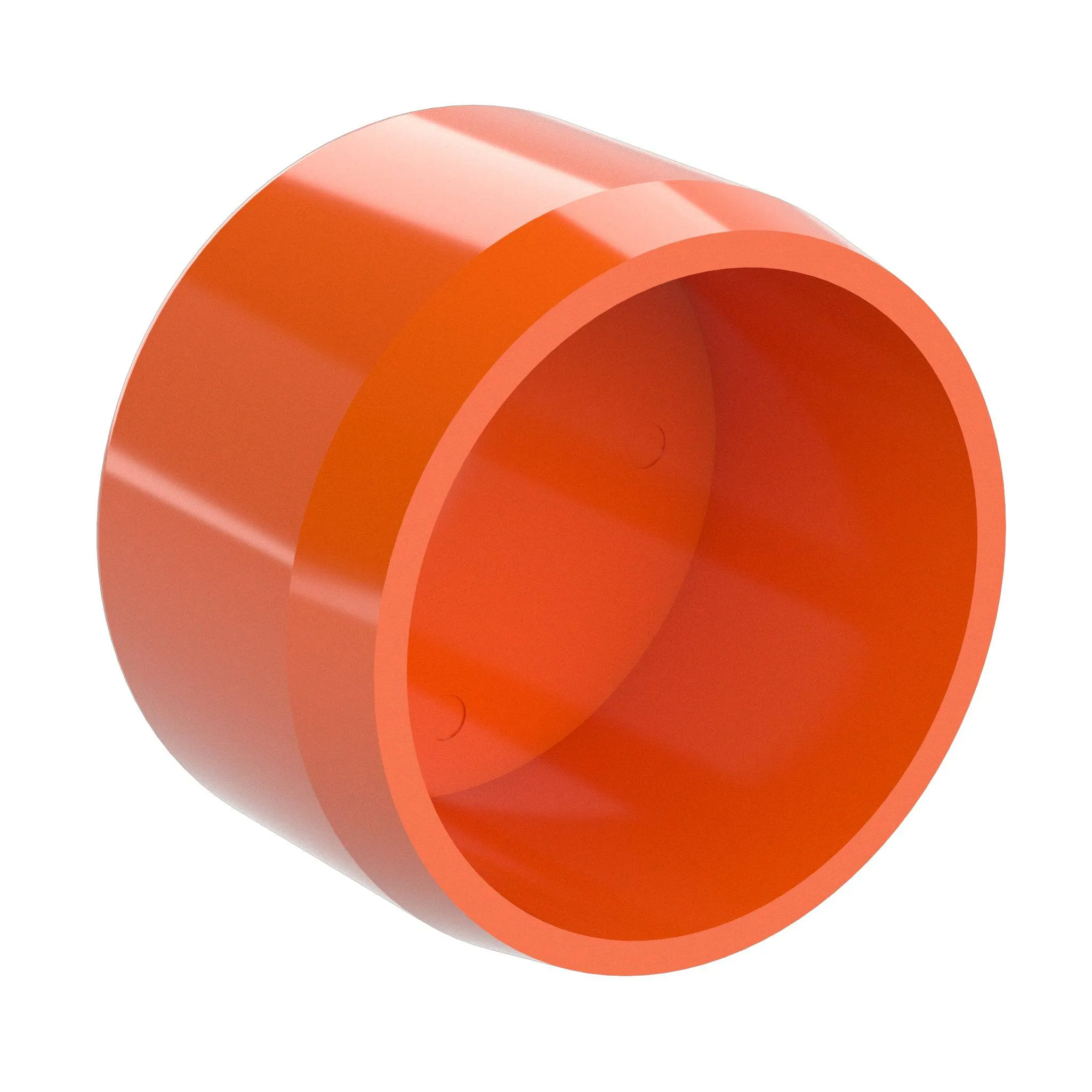 1 in. External Flat PVC End Cap, Furniture Grade - Orange