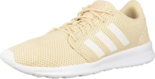 adidas Women's CloudfoamQT Racer Xpressive-Contemporary CloudfoamRunning Sneakers Shoes, Linen/cloud White/Glow Pink, 7 M US