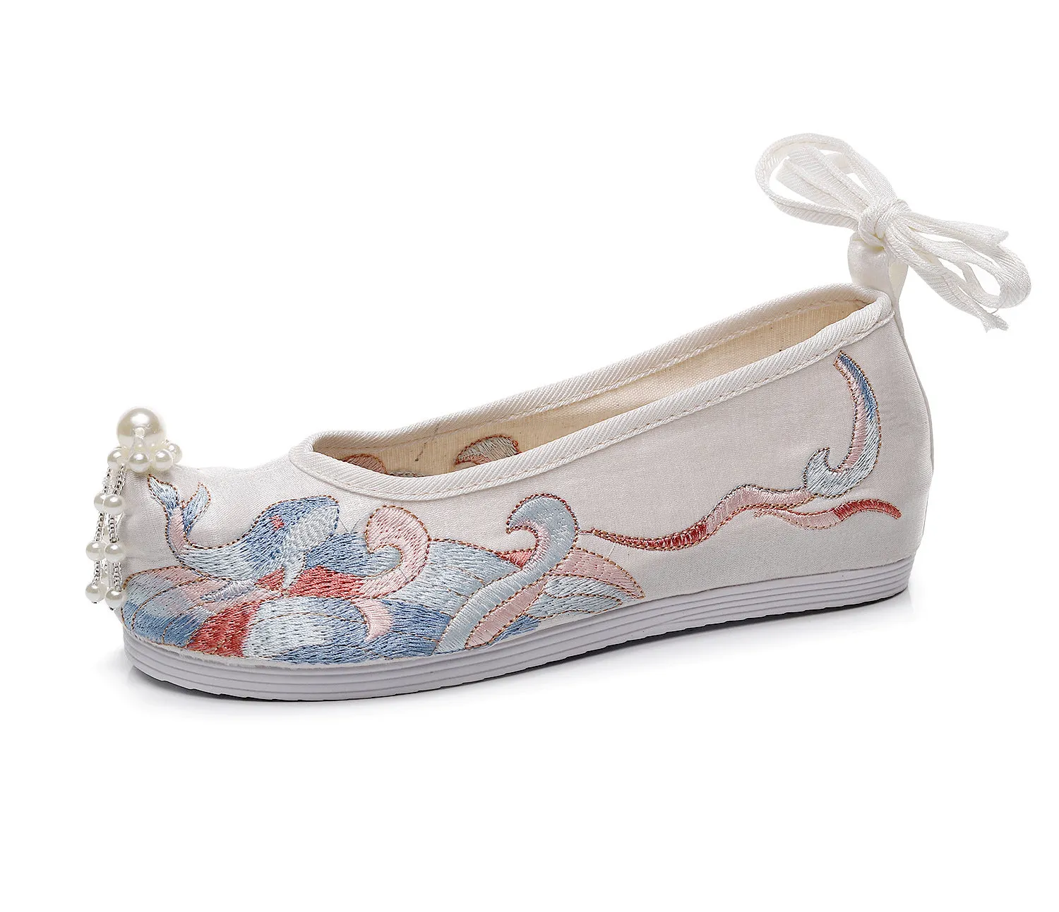 Ancient Style Invisible Elevated Embroidered Warped Canvas Shoes