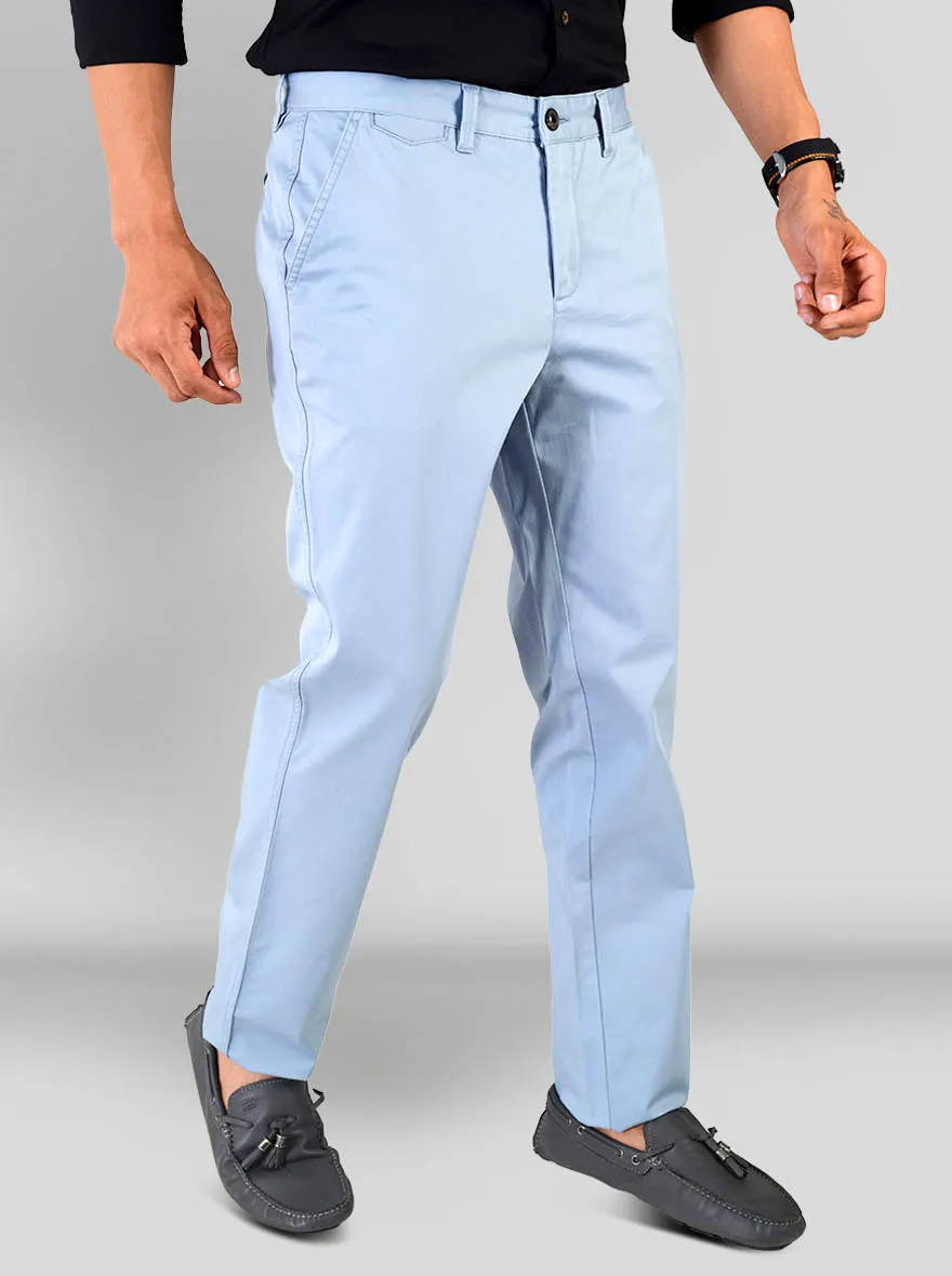 Ashley Blue Self Textured Slim Fit Chinos | JadeBlue