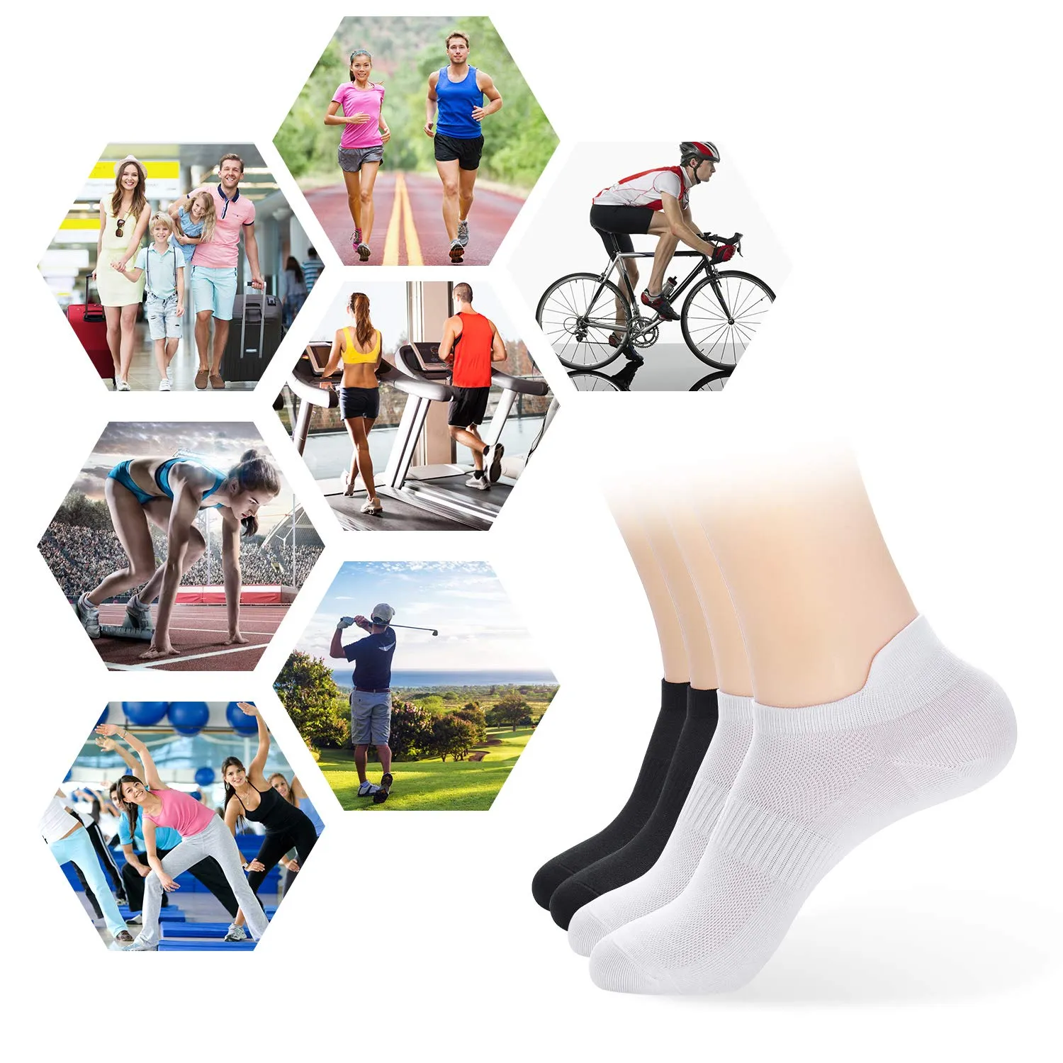 ATBITER Ankle Socks for Women, Thin Athletic Running Low Cut Tab Socks Sports No Show Socks 6/10-Pairs