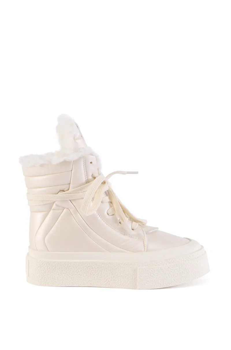 AZALEA WANG MUNZIO CREAM HIGH TOP SNEAKER