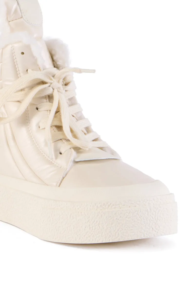 AZALEA WANG MUNZIO CREAM HIGH TOP SNEAKER