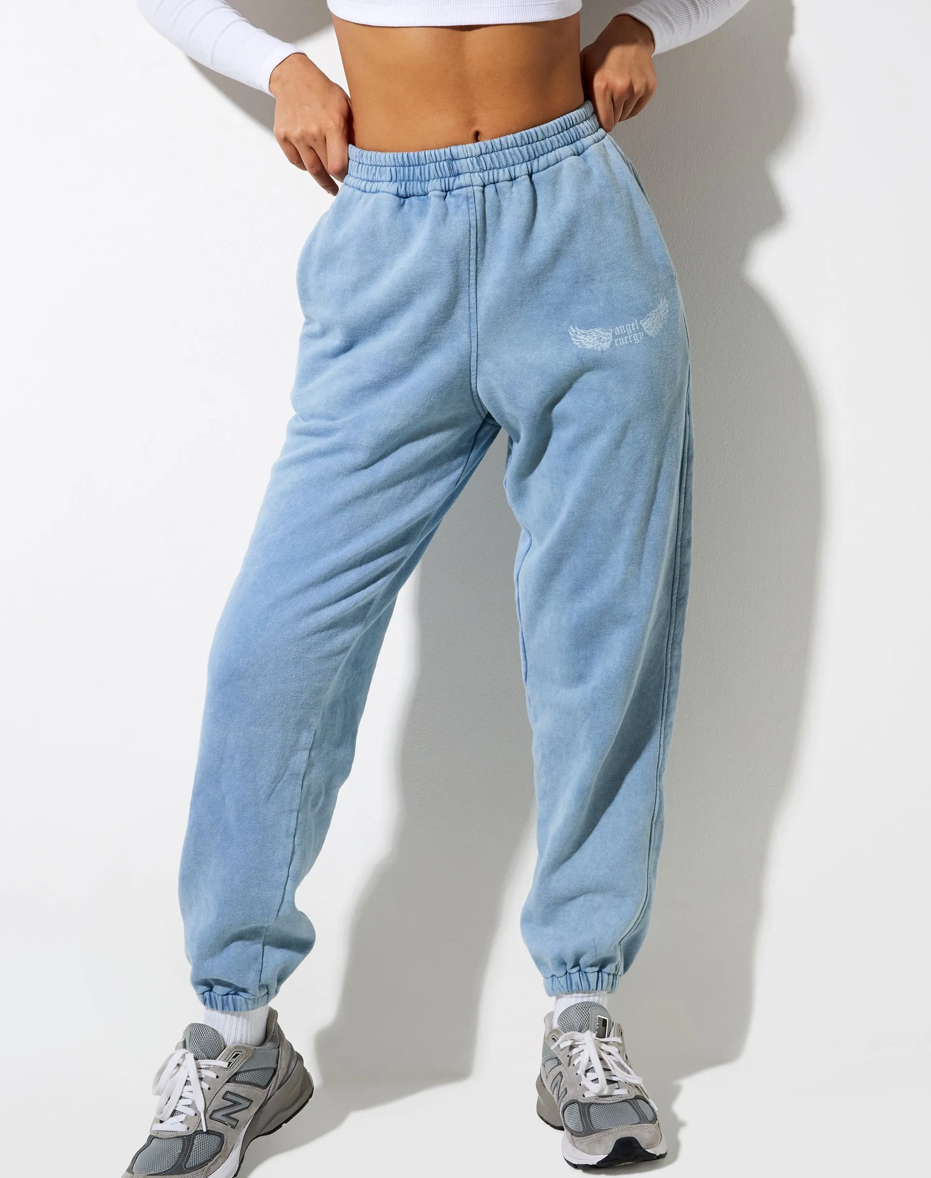 Basta Jogger in Washed Blue 'Angel Energy' Wings