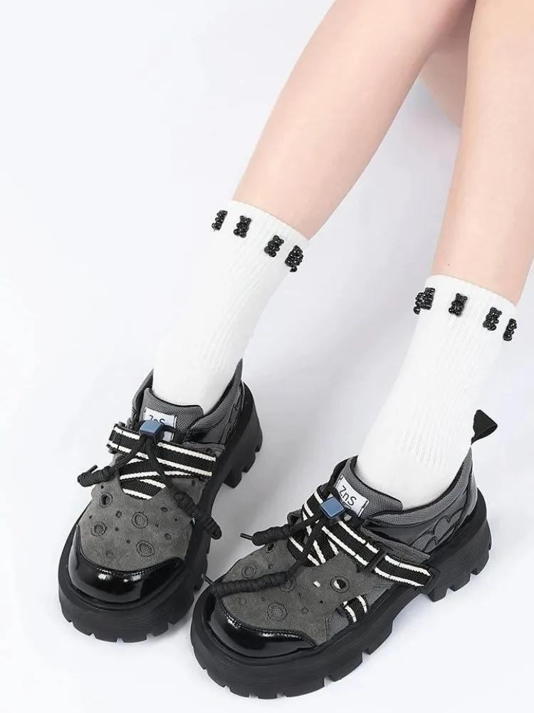 Border Band Sporty Casual Platform Shoes【s0000002670】