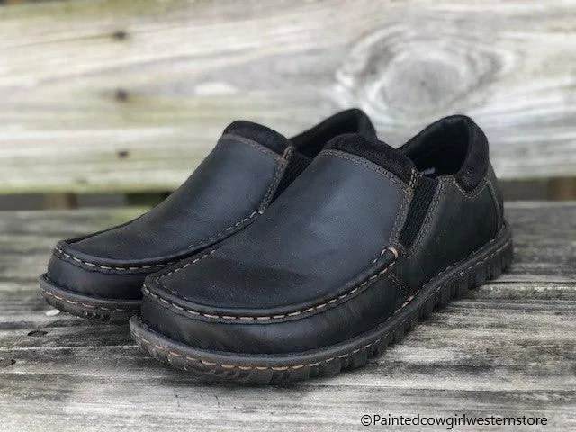 Born Men's Gudmund Black Leather Slip On Hand Crafted Casual Shoes H65103