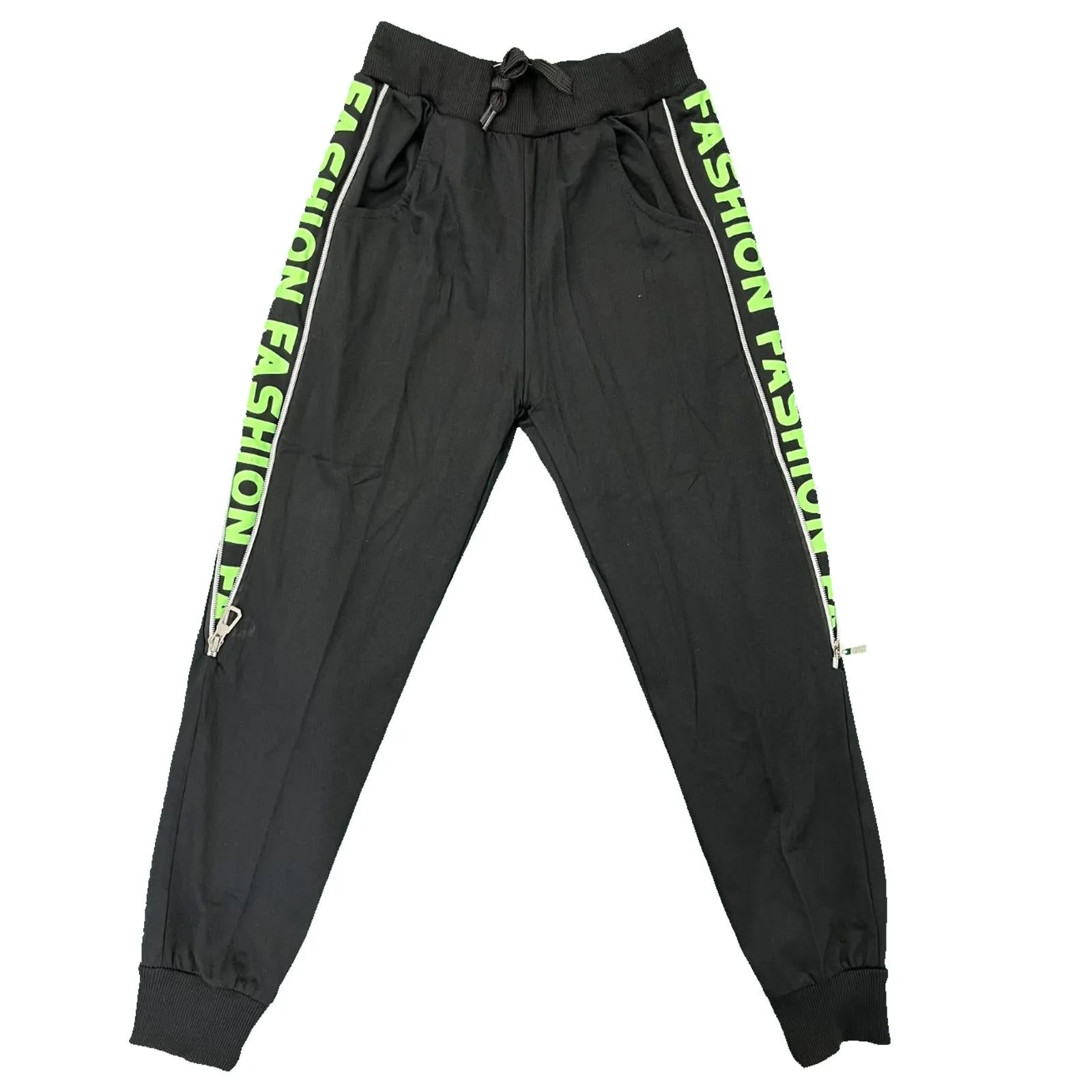 Boys Joggers Fashion Zip Pockets Cuffed Jogging Bottoms Pants Lightweight