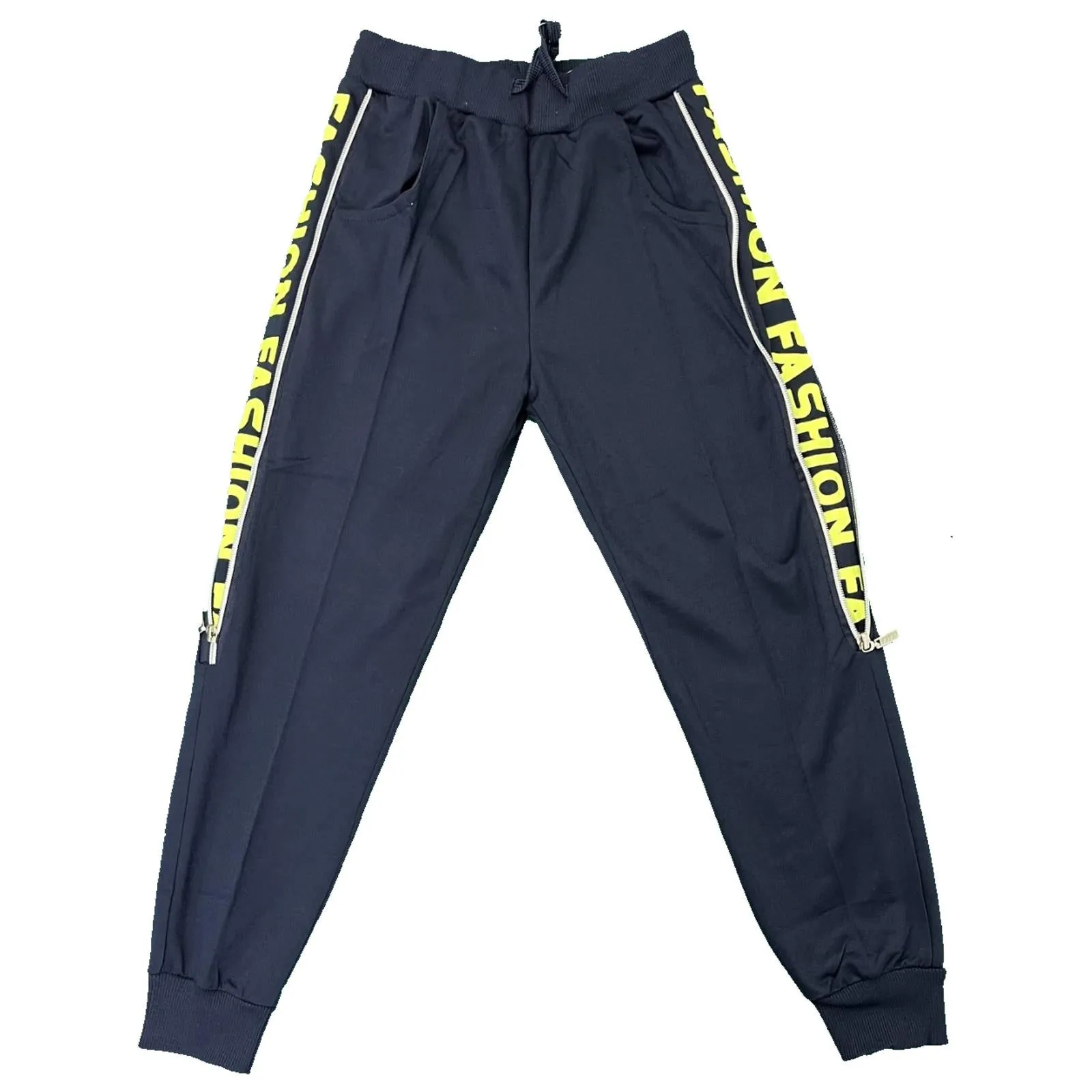 Boys Joggers Fashion Zip Pockets Cuffed Jogging Bottoms Pants Lightweight