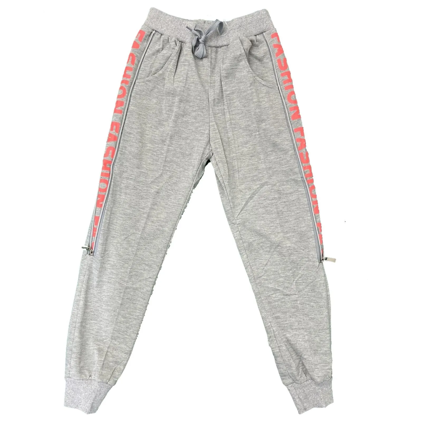 Boys Joggers Fashion Zip Pockets Cuffed Jogging Bottoms Pants Lightweight