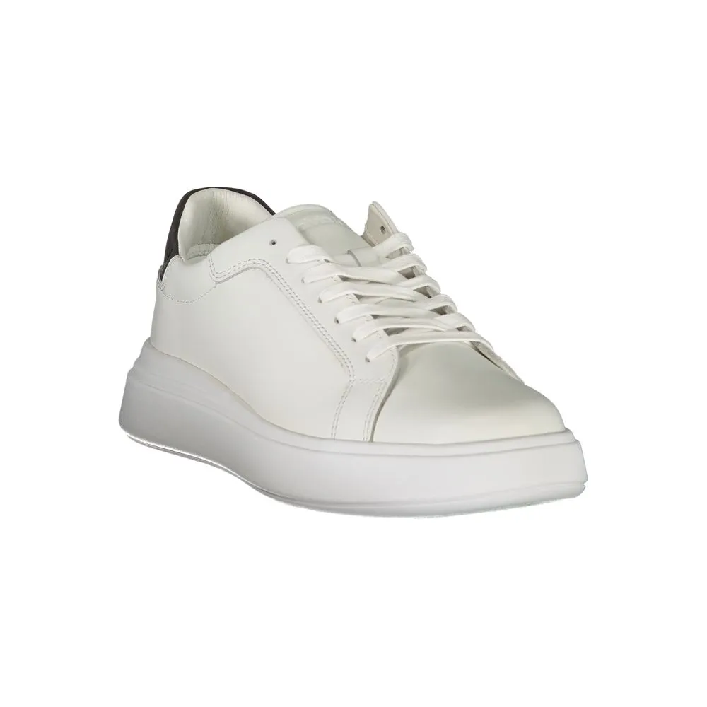 Calvin Klein Sleek White Contrast Lace-Up Sneakers