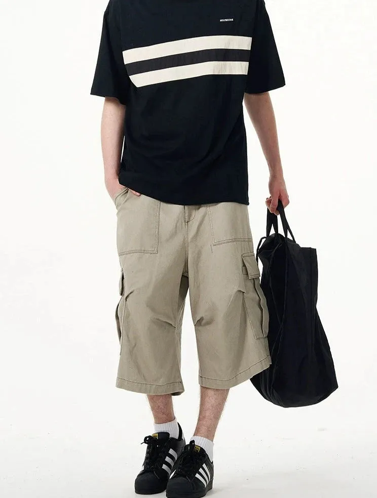 Cargo Pocket Knee-Length Capri Shorts