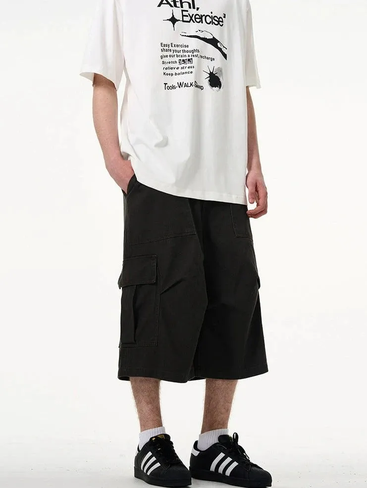 Cargo Pocket Knee-Length Capri Shorts