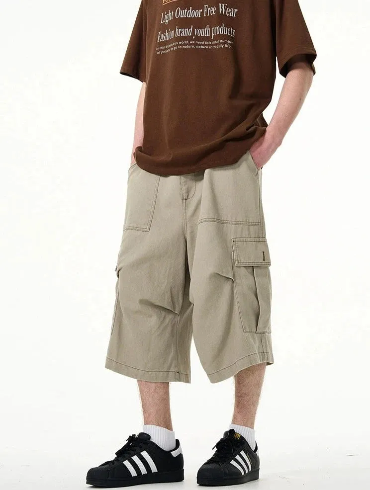 Cargo Pocket Knee-Length Capri Shorts