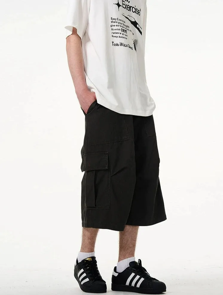 Cargo Pocket Knee-Length Capri Shorts