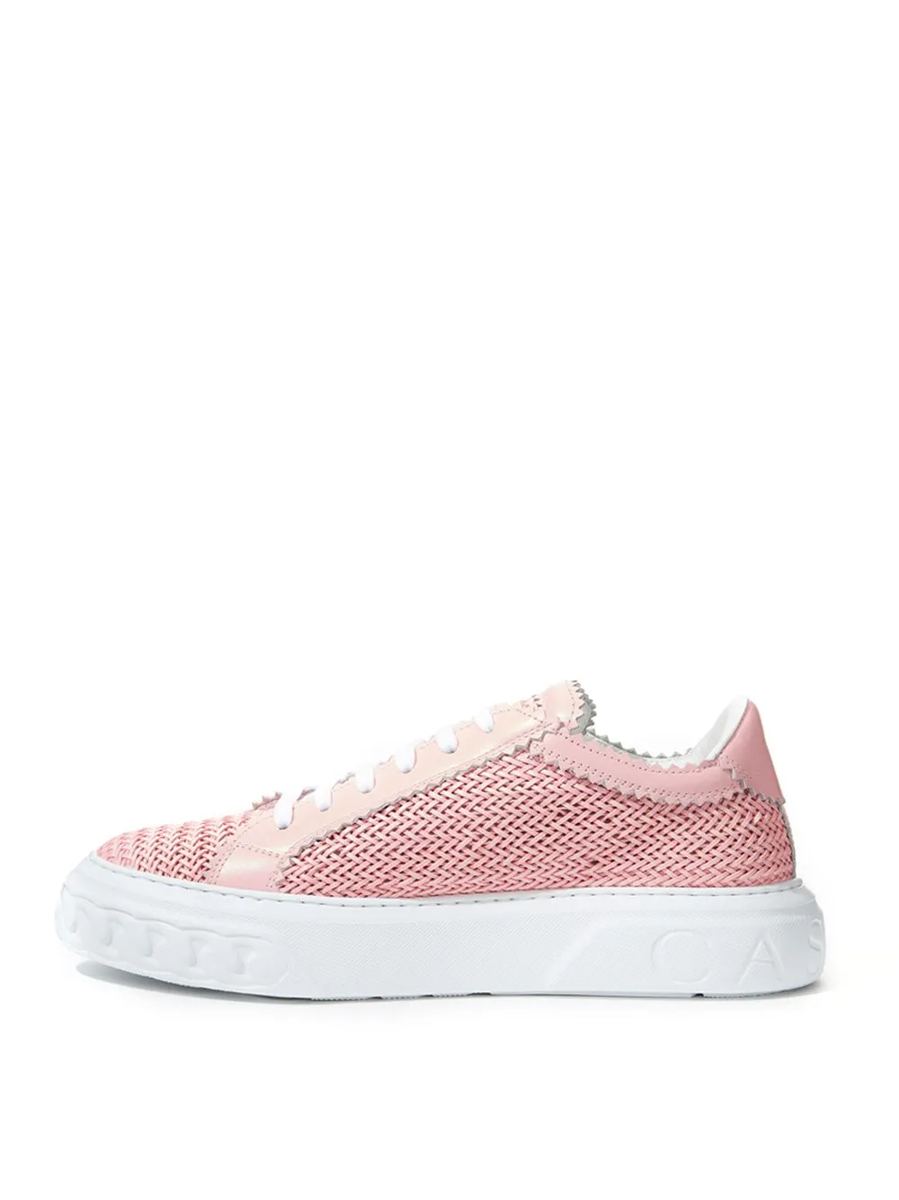 Casadei Pink Braided Leather Sneaker Elegance