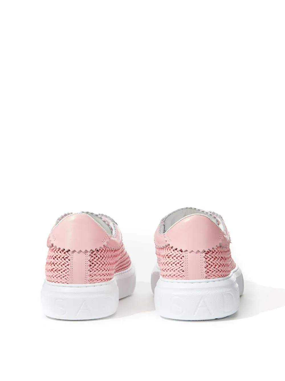 Casadei Pink Braided Leather Sneaker Elegance