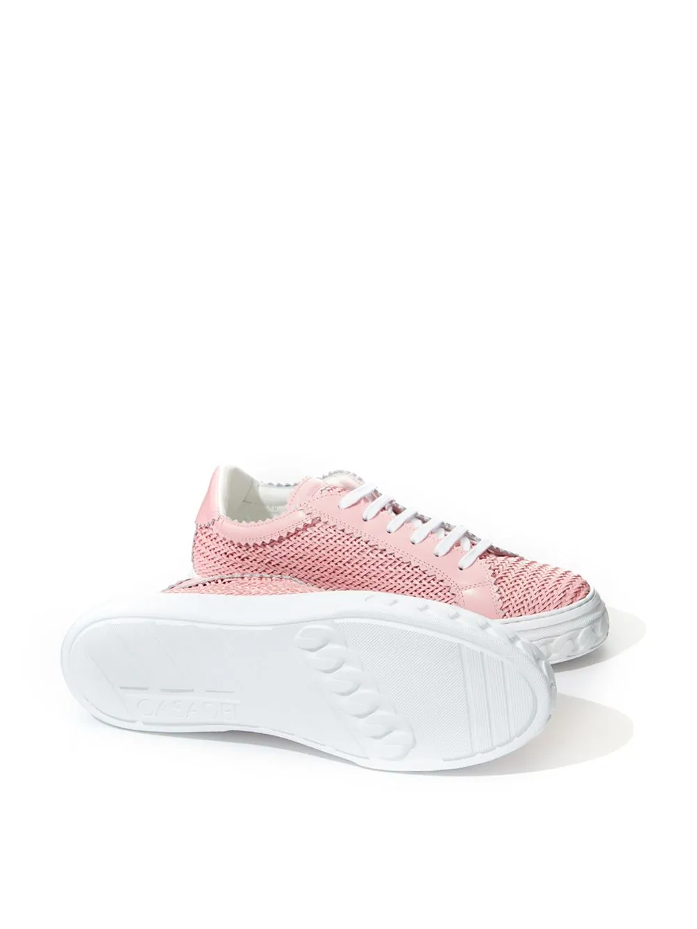 Casadei Pink Braided Leather Sneaker Elegance