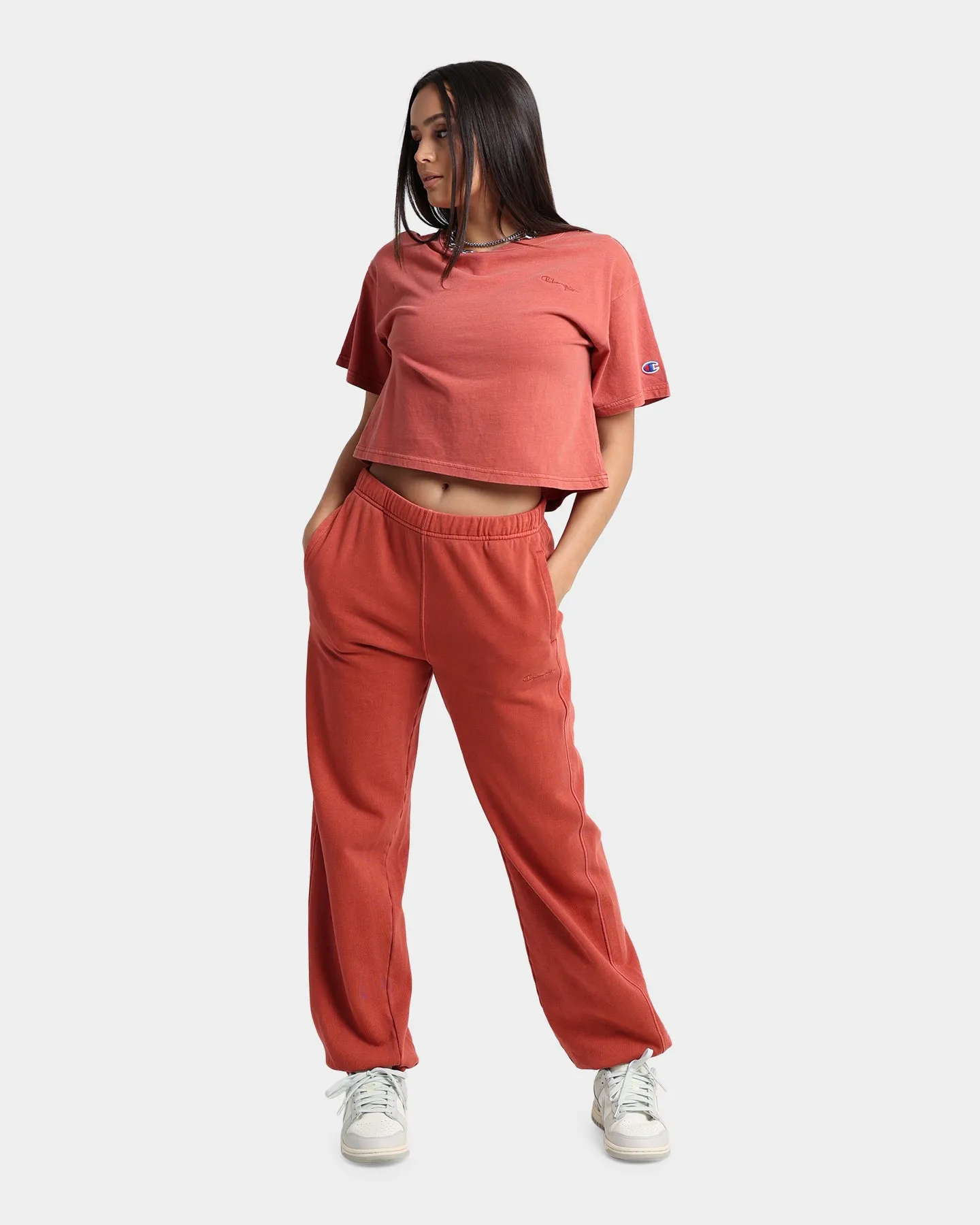 Champion Women's Lightweight Vintage Dye Joggers Sandalwood Red