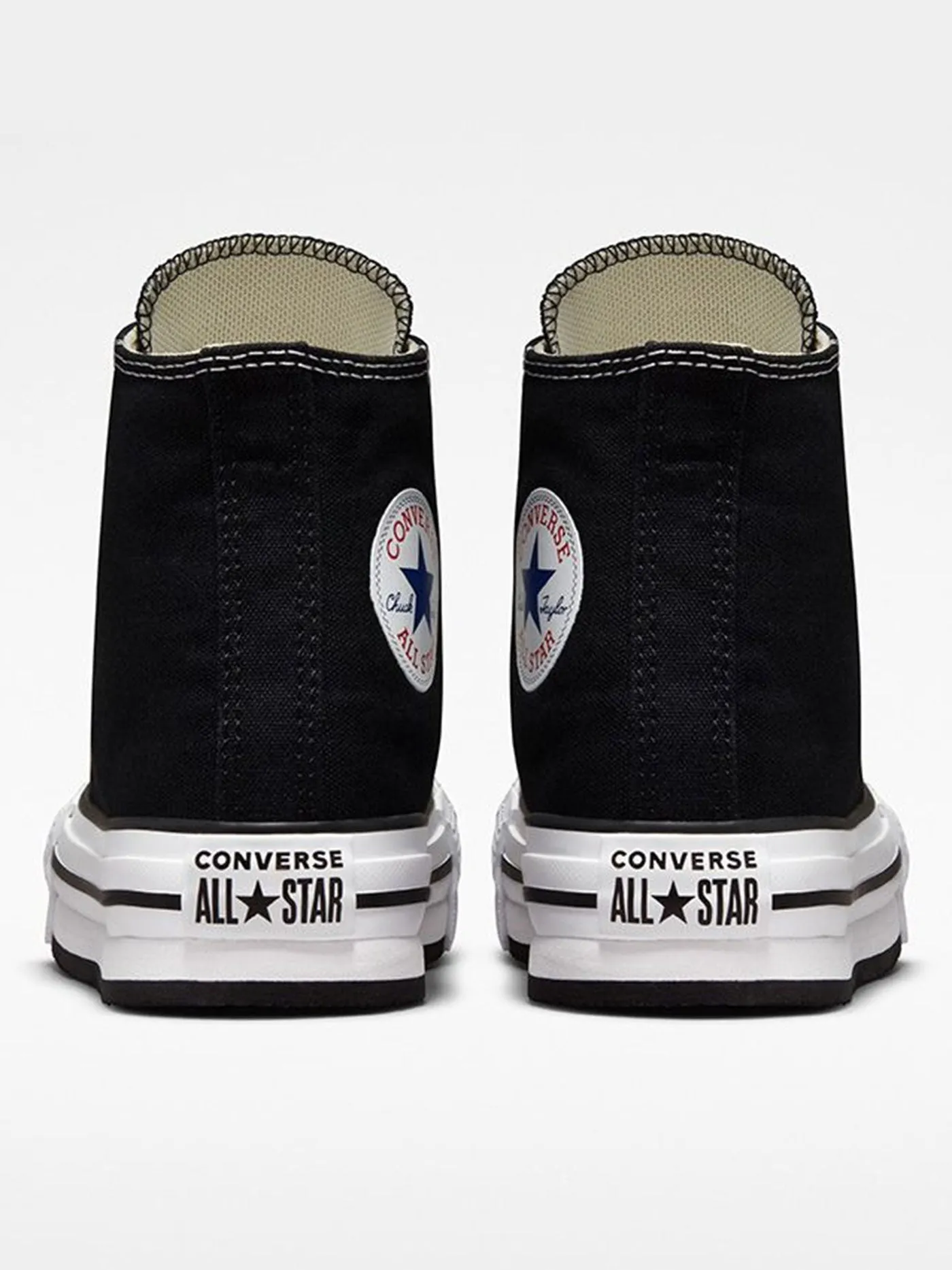 Chuck Taylor All Star Eva Lift Canvas Platforms Black/White/Black Shoes (Kids)