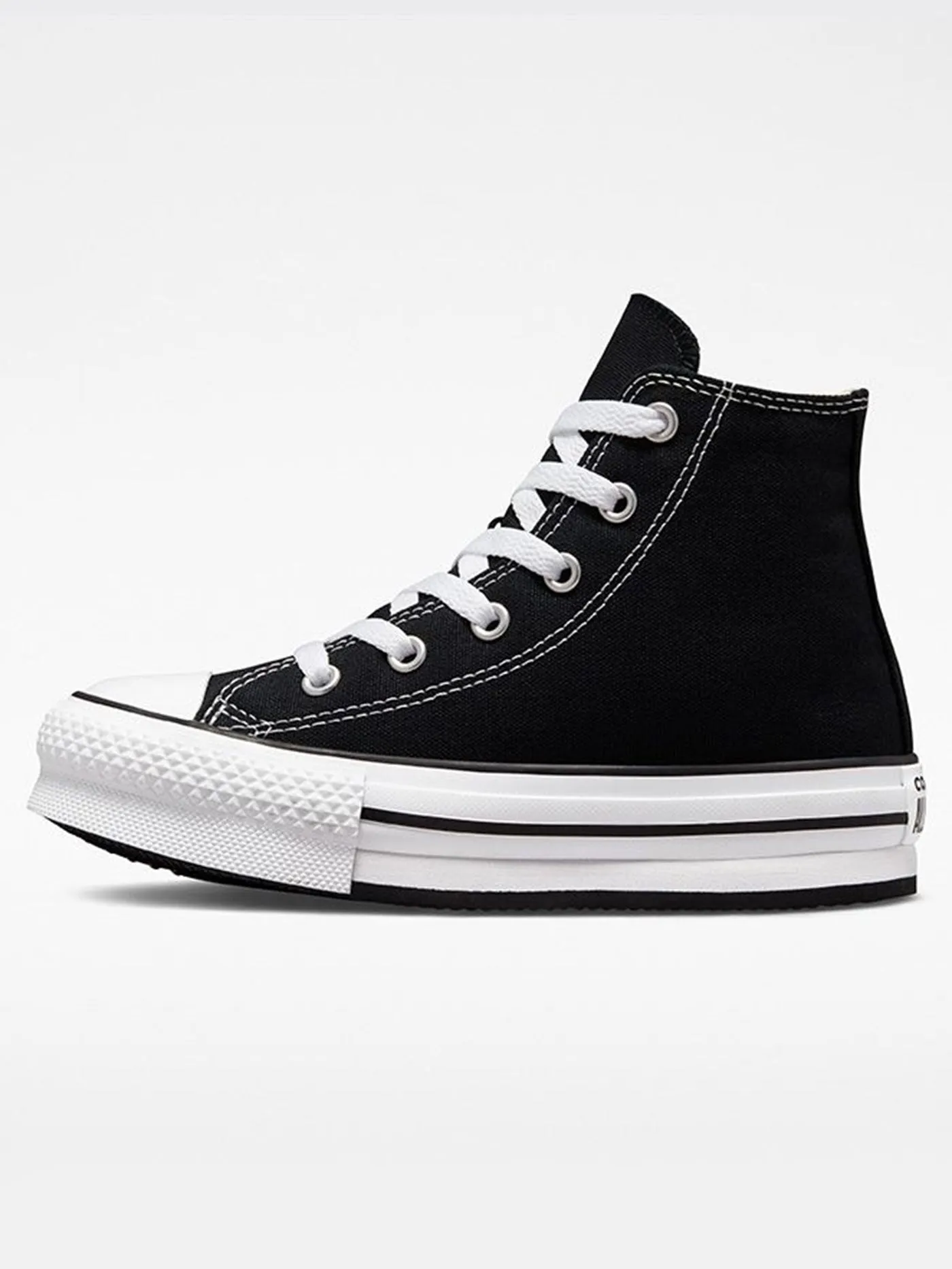 Chuck Taylor All Star Eva Lift Canvas Platforms Black/White/Black Shoes (Kids)