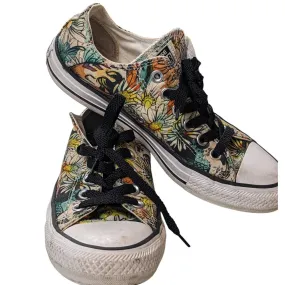 Converse All Star Floral Print Sneakers Women 7 Boho Flower Canvas Low Top Shoes