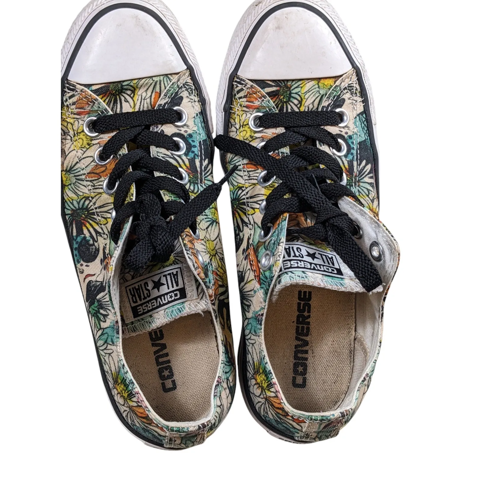 Converse All Star Floral Print Sneakers Women 7 Boho Flower Canvas Low Top Shoes