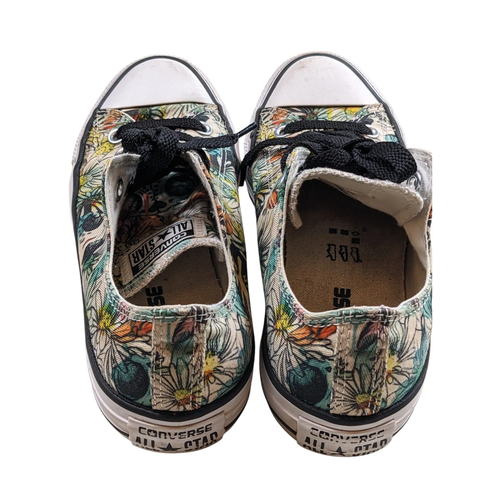 Converse All Star Floral Print Sneakers Women 7 Boho Flower Canvas Low Top Shoes