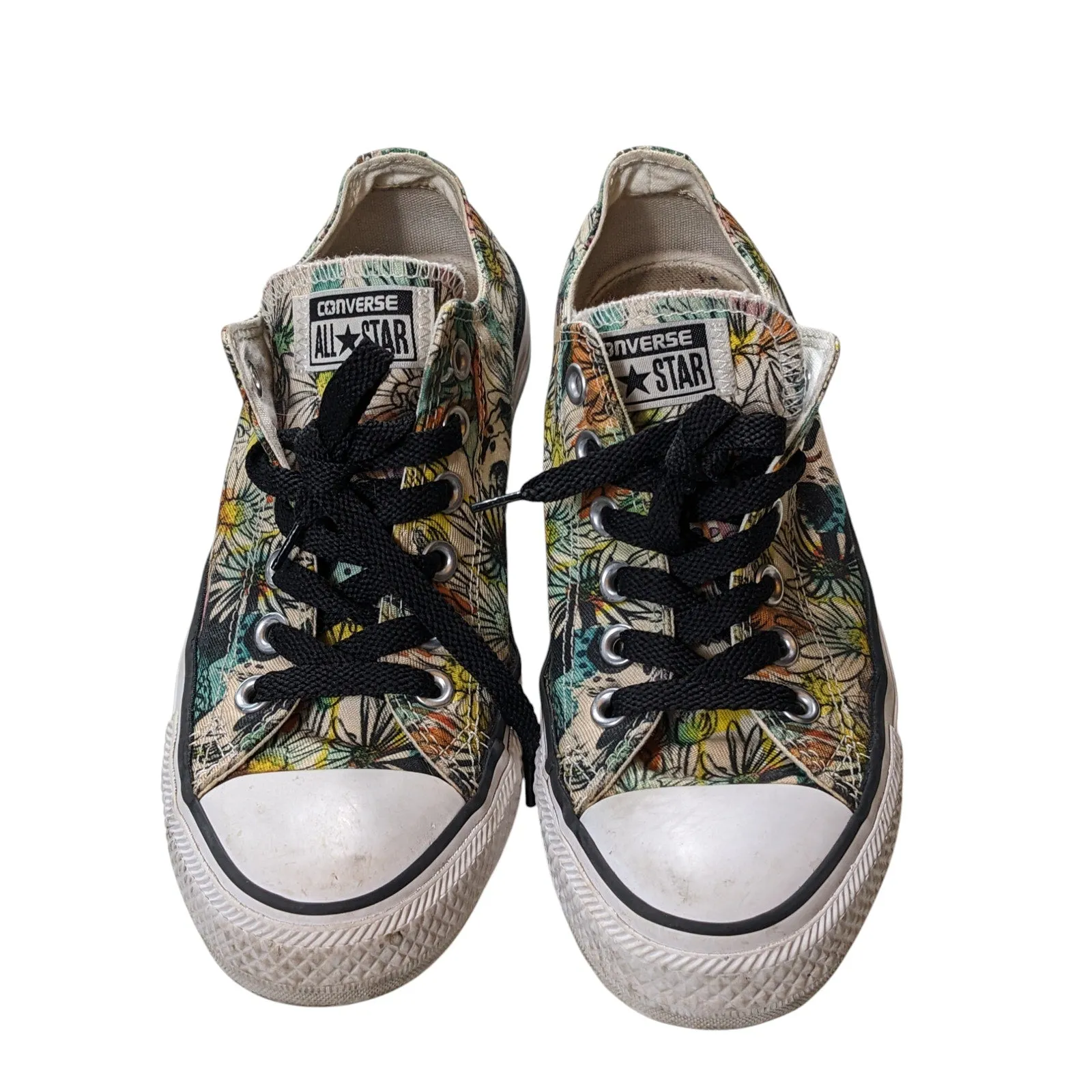 Converse All Star Floral Print Sneakers Women 7 Boho Flower Canvas Low Top Shoes