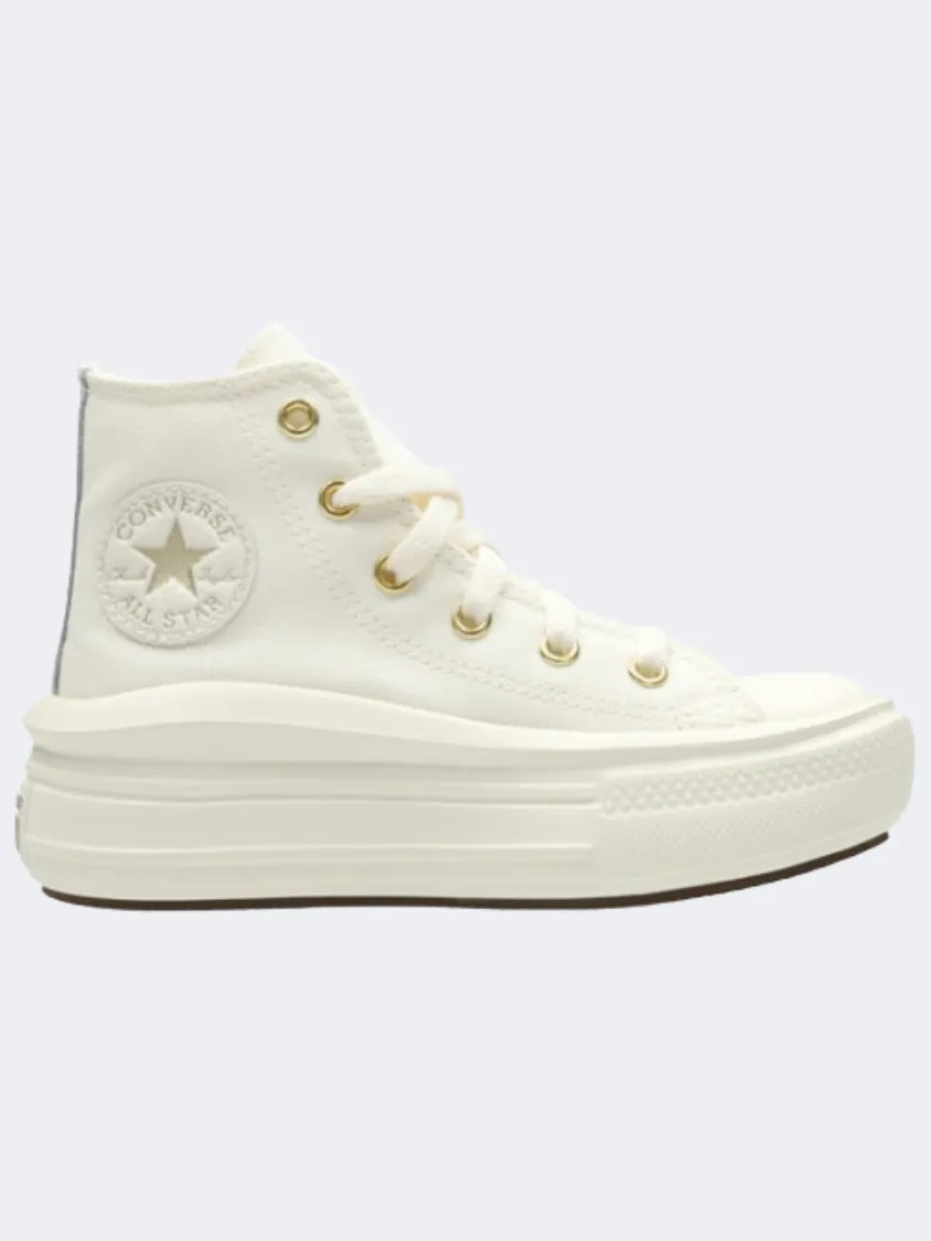 Converse Chuck Tylor All Star Move Crafted Fashion Ps-Girls Lifestyle Shoes Egret/Light Gold