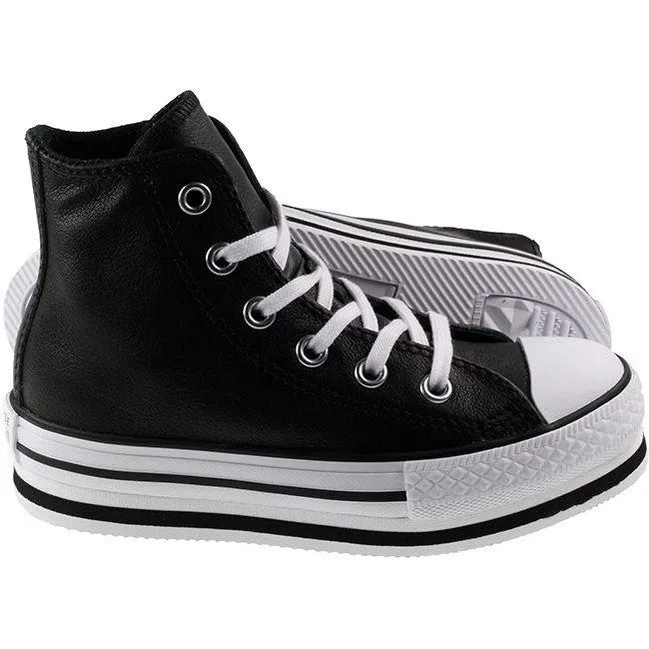 Converse Trainers Kids Chuck Taylor Platform Eva Hi Black White