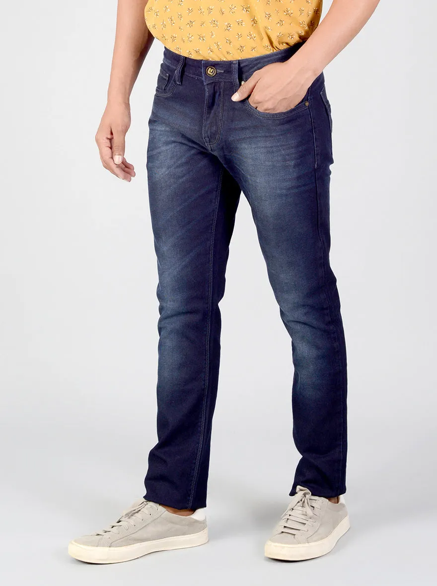 Deep Blue Washed Slim Fit Jeans | Greenfibre