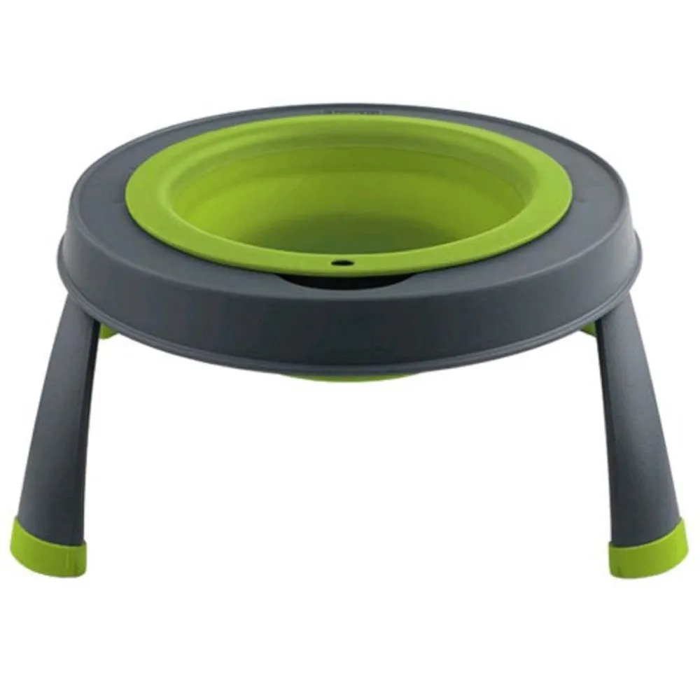 Dexas Single Elevated Collapsible Pet Bowl- Large