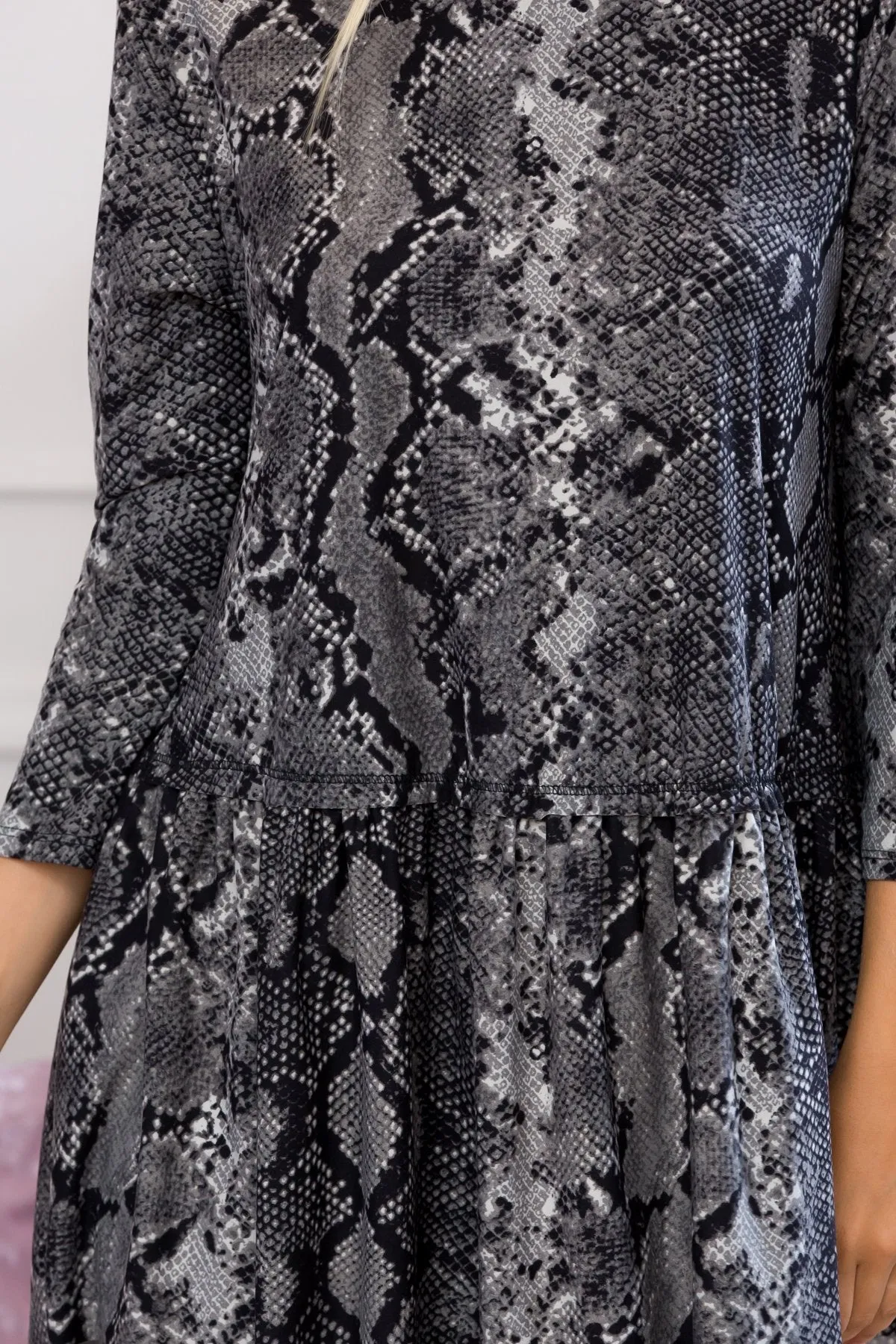 Fierce Look Snake Skin Ruffled Tunic