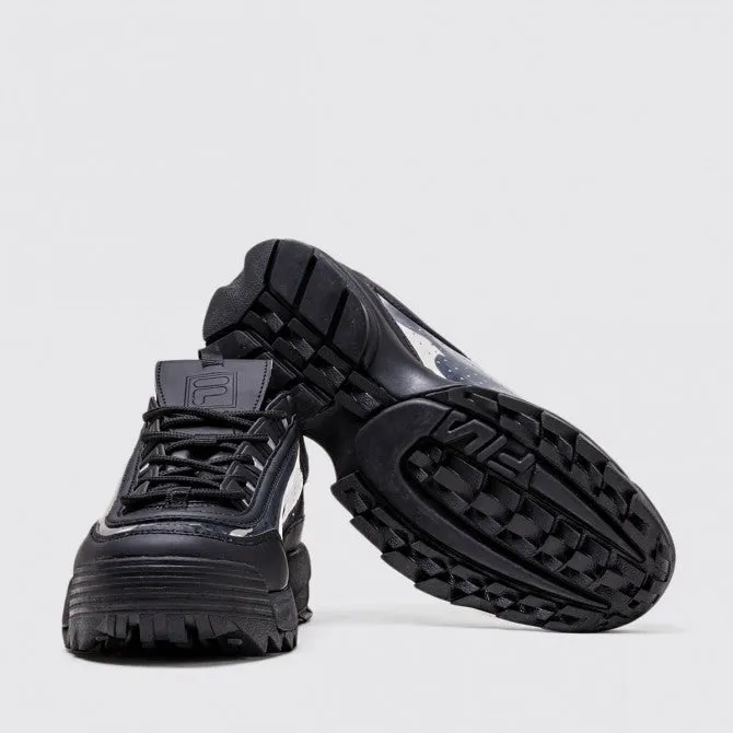 FILA: DISRUPTOR II CLEAR BLACK LEATHER SHOES