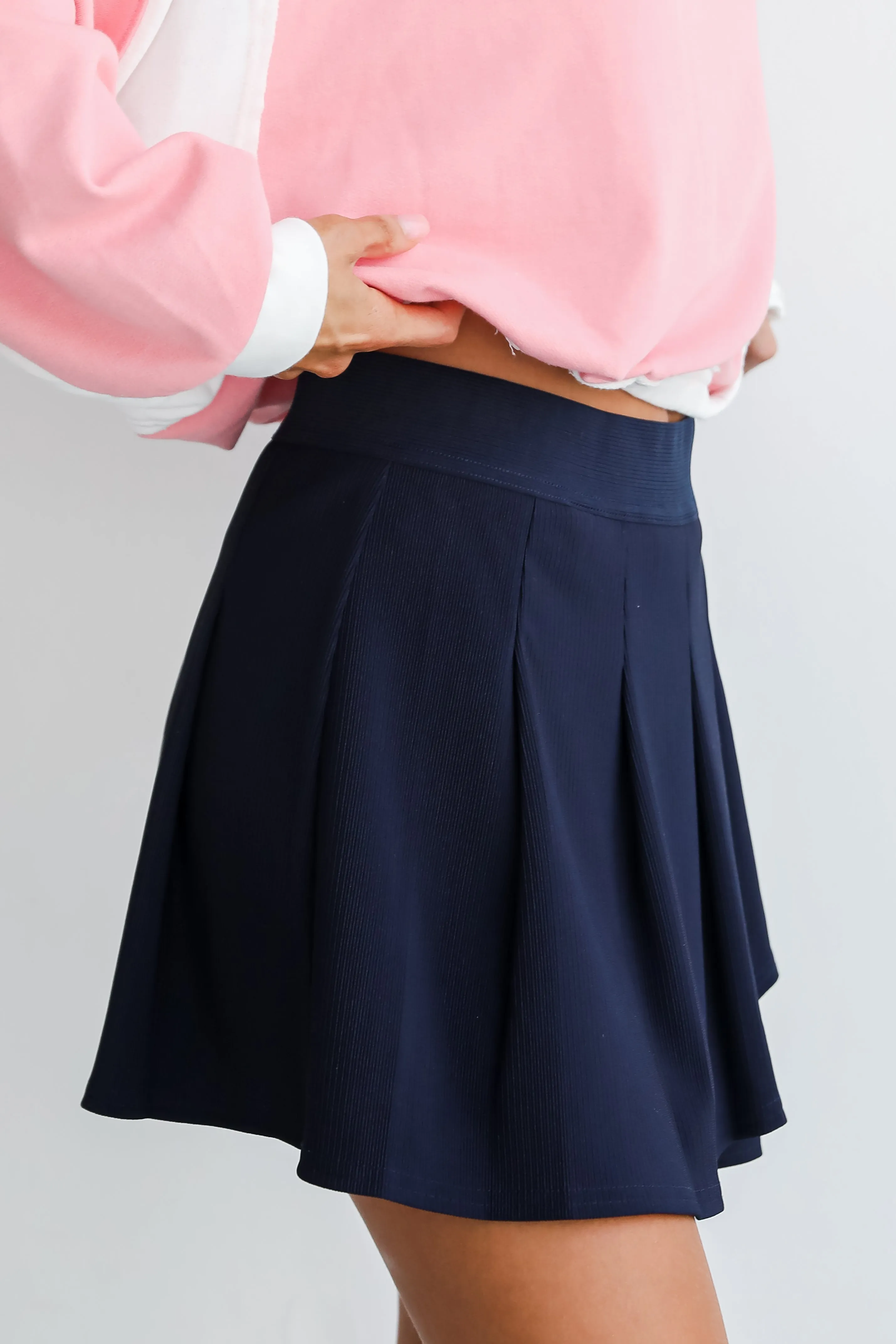 FINAL SALE - Get The Look Navy Pleated Skort