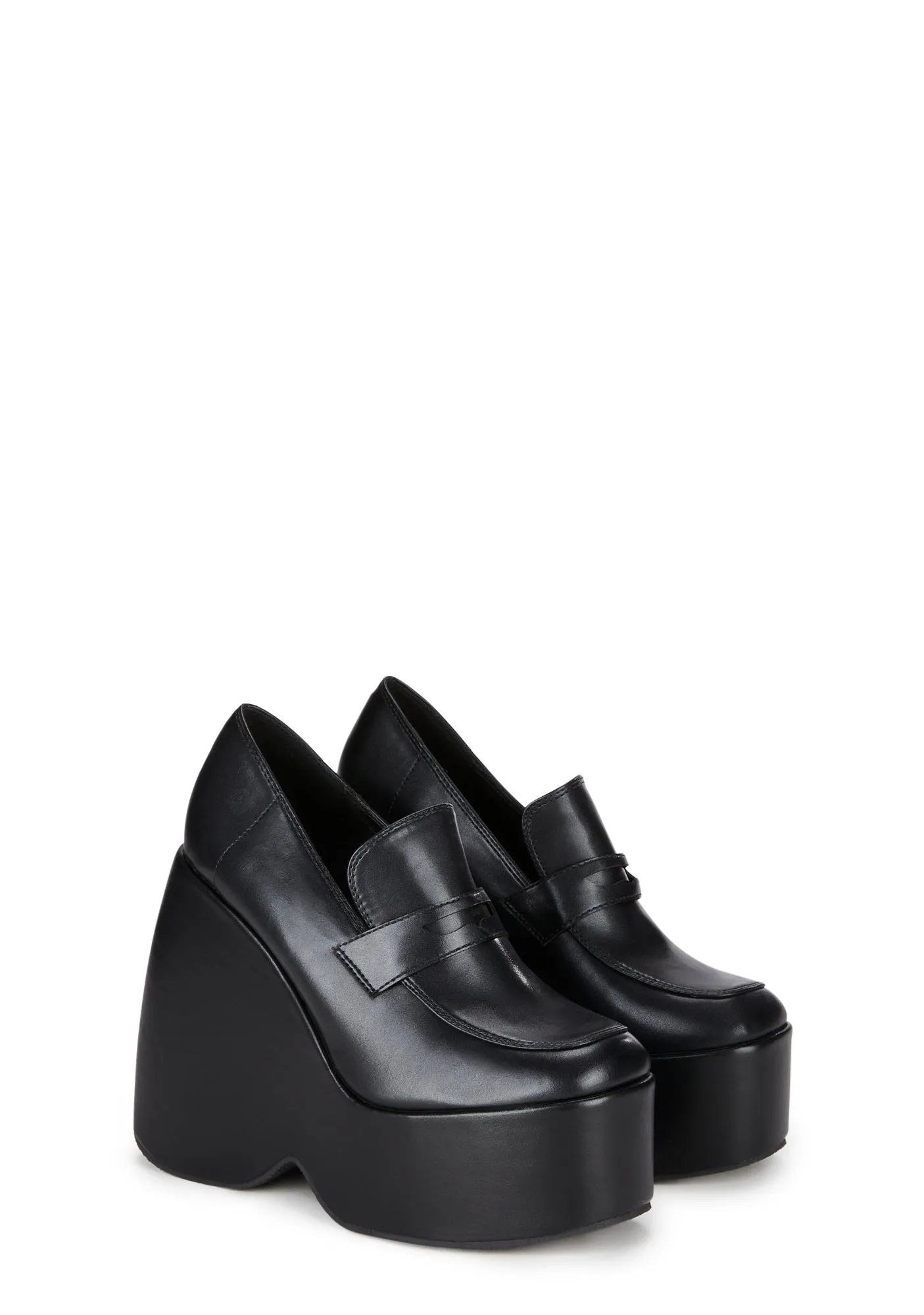 First Love Wedge Loafers- Black