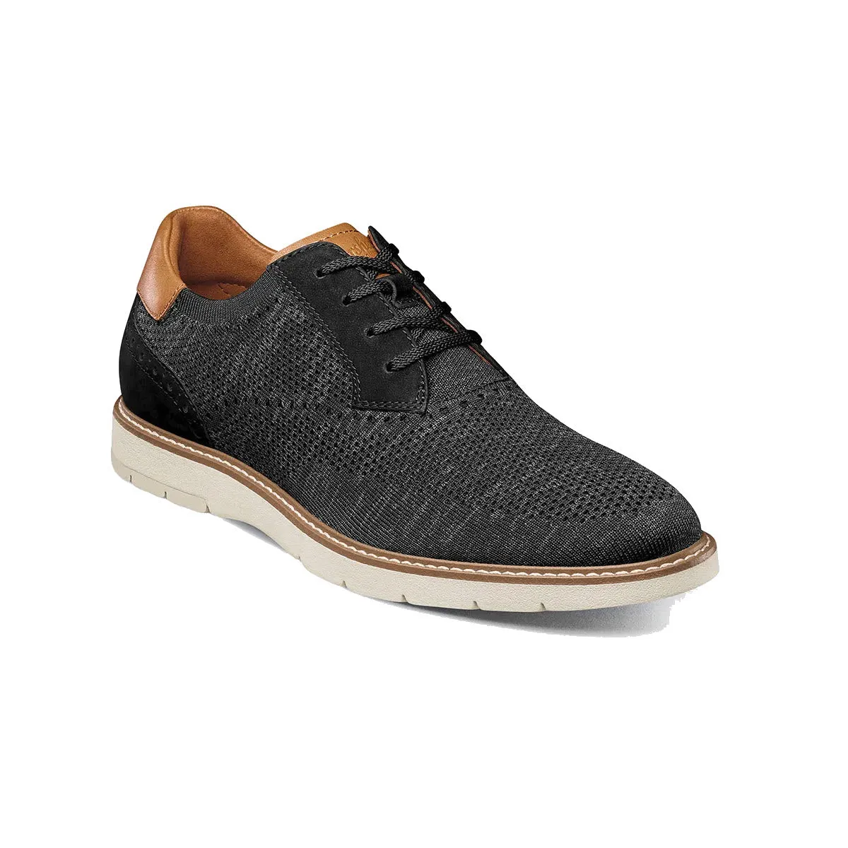 FLORSHEIM VIBE KNIT PLAIN TOE OXFORD BLACK - MENS