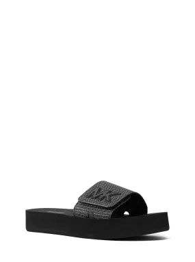 Glitter Platform Slide Sandal