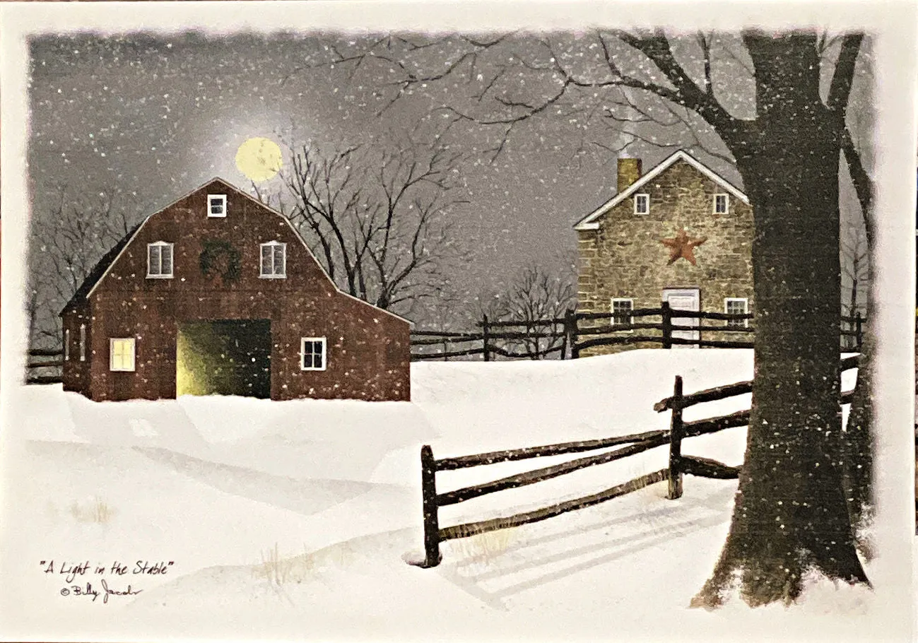 Jacobs, A light in the Stable Canvas Art 20 x 14