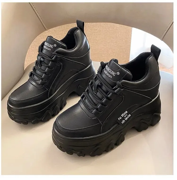 Joskaa 2024 New Black Platform Sneakers Trainers