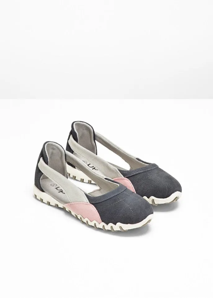 Leather ballet shoes Bpc Bonprix Collection, gray