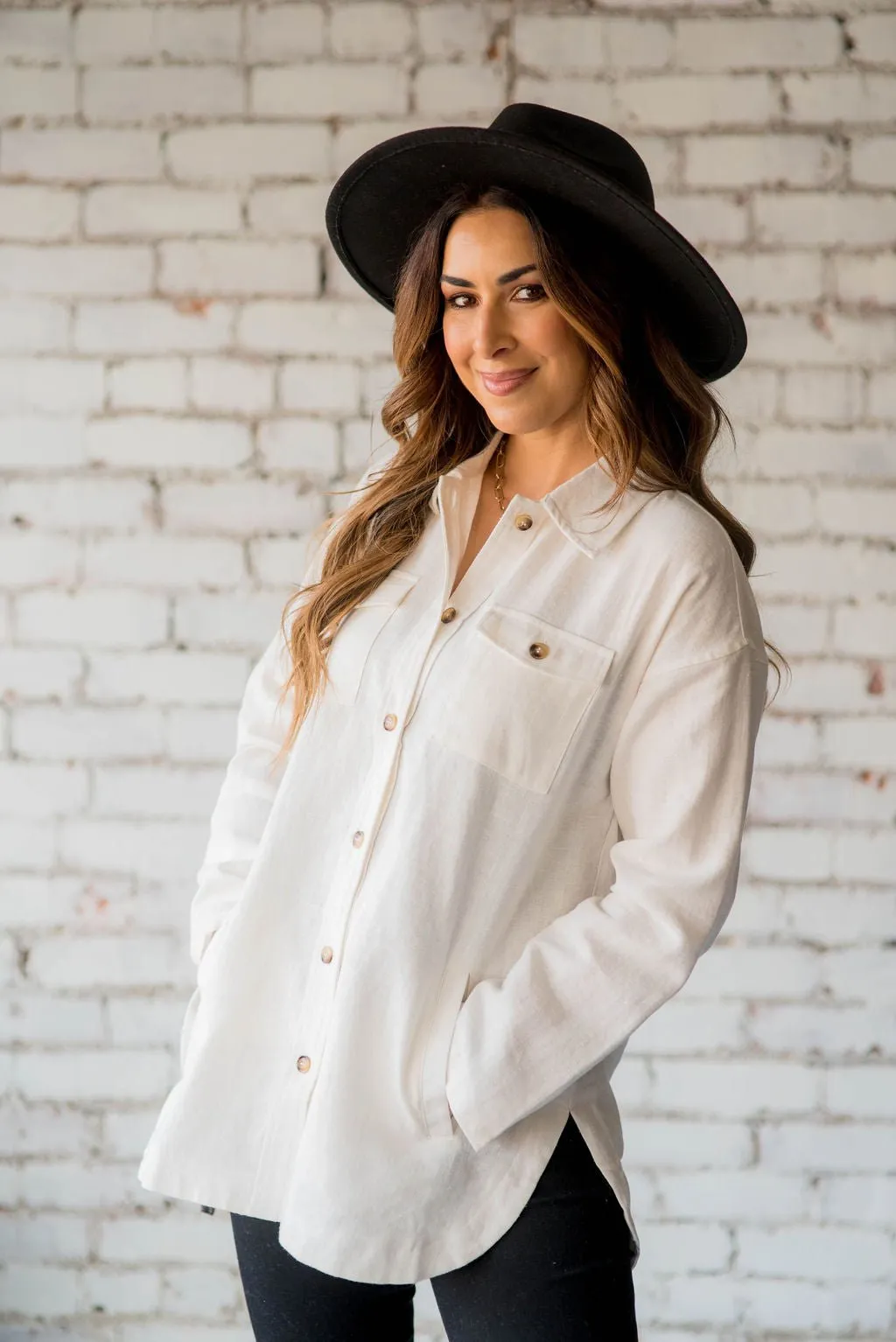 Lightweight Pocket Tunic Button Up