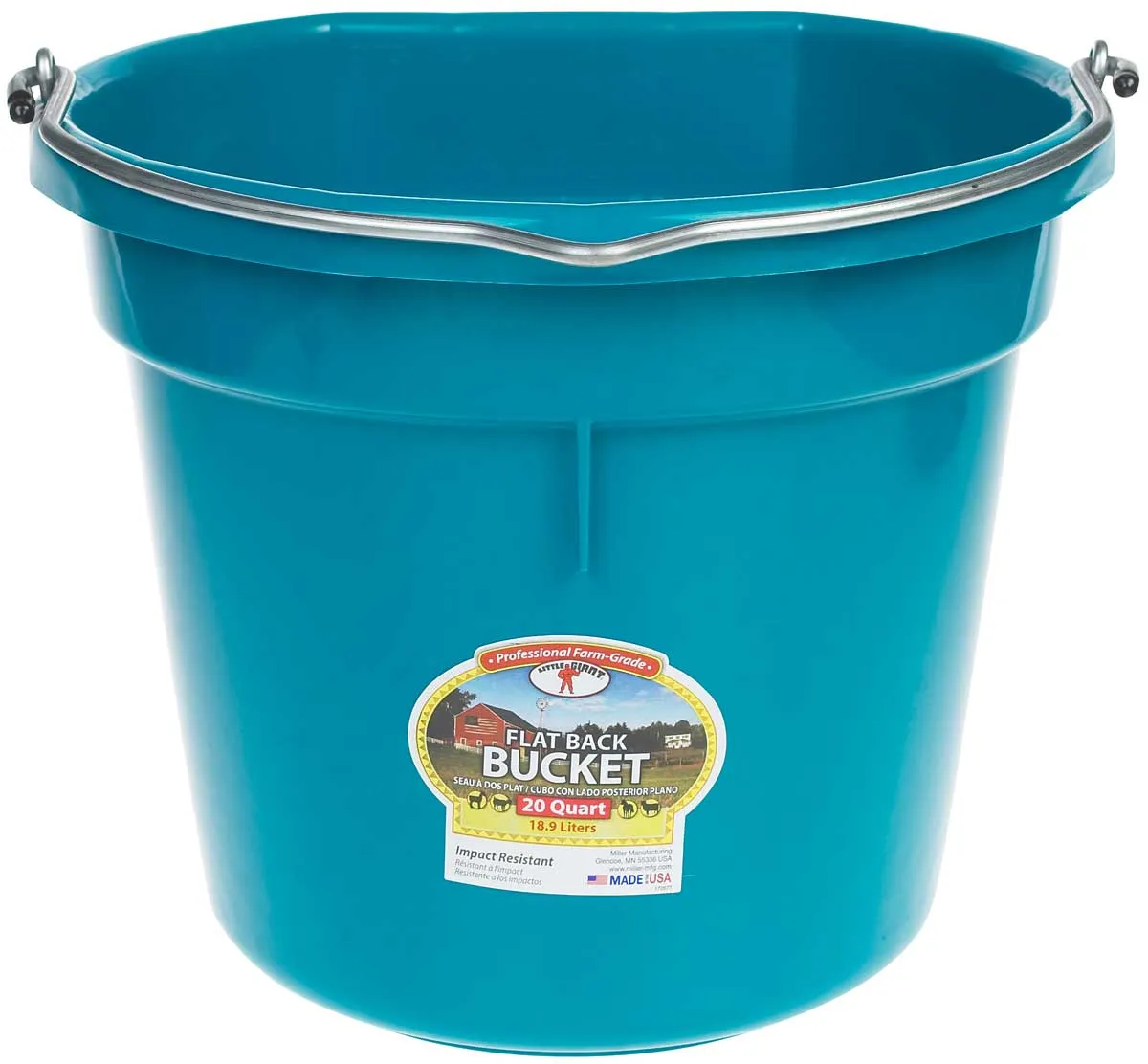 Little Giant 20 Quart DuraFlex Flat Back Plastic Bucket