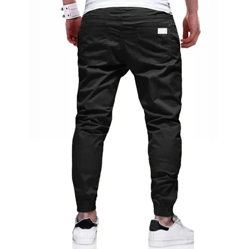 Men's Slim-Fit Joggers with Drawstring Closure and Cargo Pockets