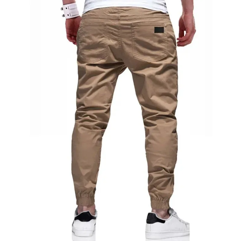 Men's Slim-Fit Joggers with Drawstring Closure and Cargo Pockets