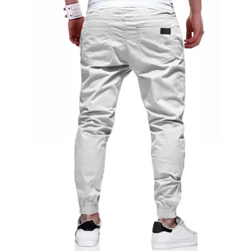 Men's Slim-Fit Joggers with Drawstring Closure and Cargo Pockets