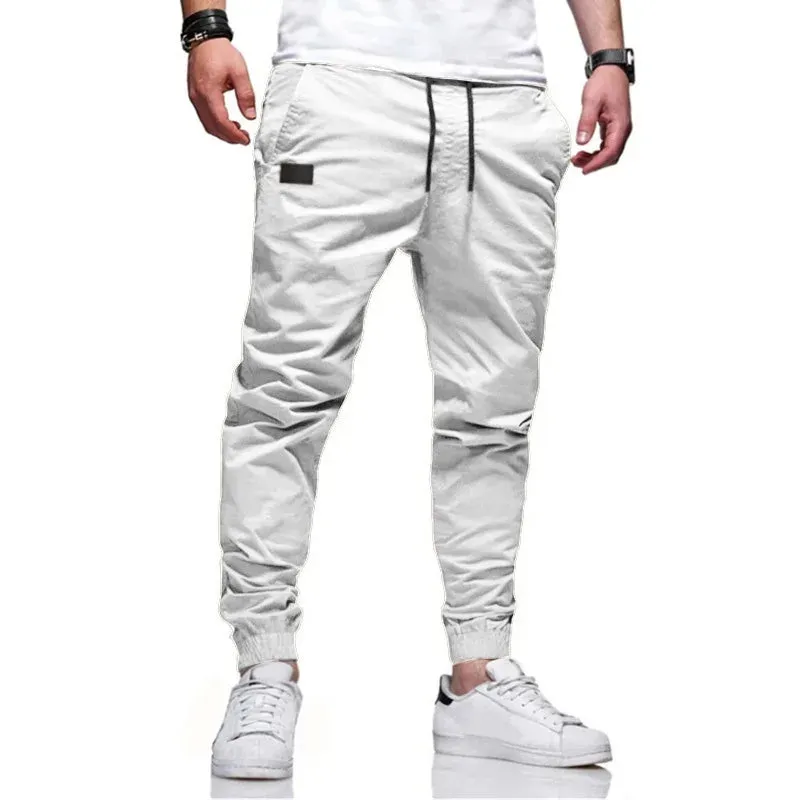 Men's Slim-Fit Joggers with Drawstring Closure and Cargo Pockets